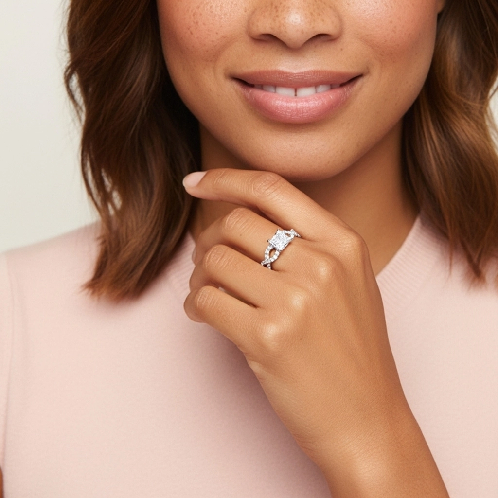 Infinity Prong Engagement Ring 2.00ct Moissanite