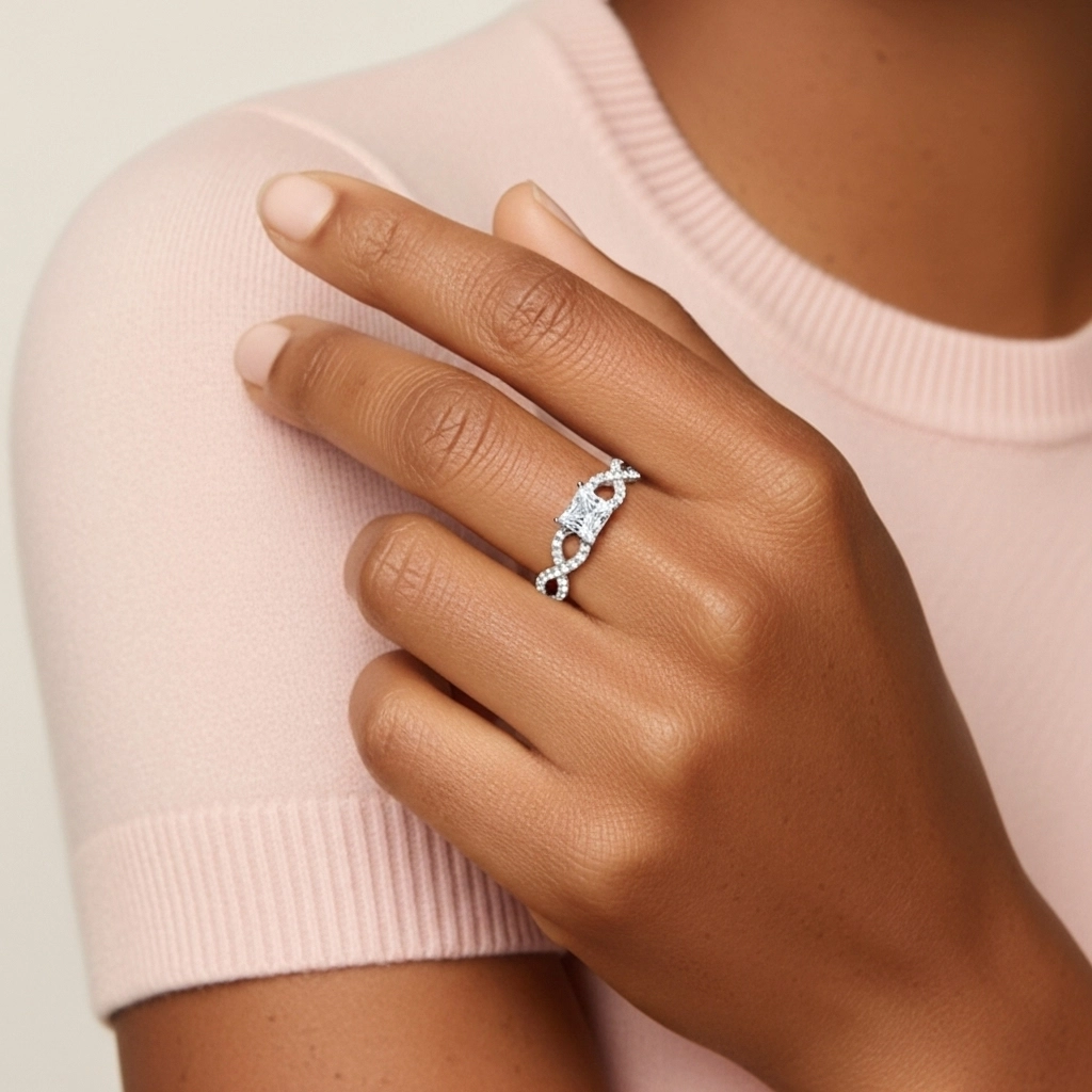 Infinity Prong Engagement Ring 2.00ct Moissanite