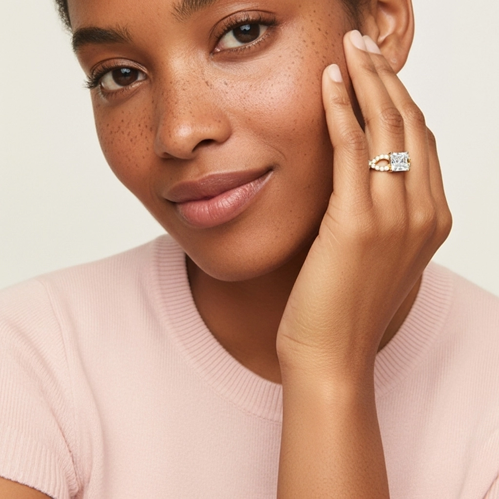 1.50ct Moissanite Engagement Ring 14K Gold