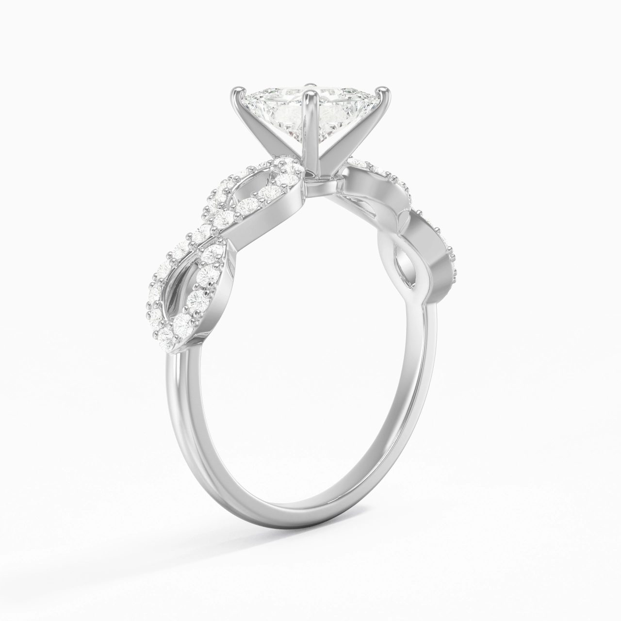 1.00ct Moissanite Engagement Ring Platinum