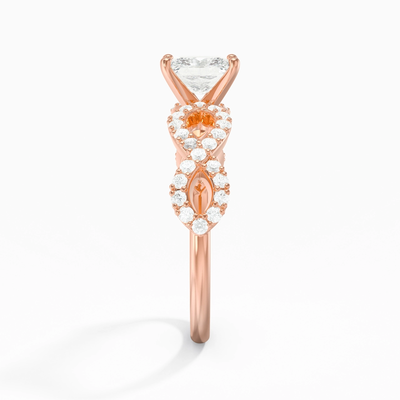 1.00ct Moissanite Engagement Ring 14K Rose Gold