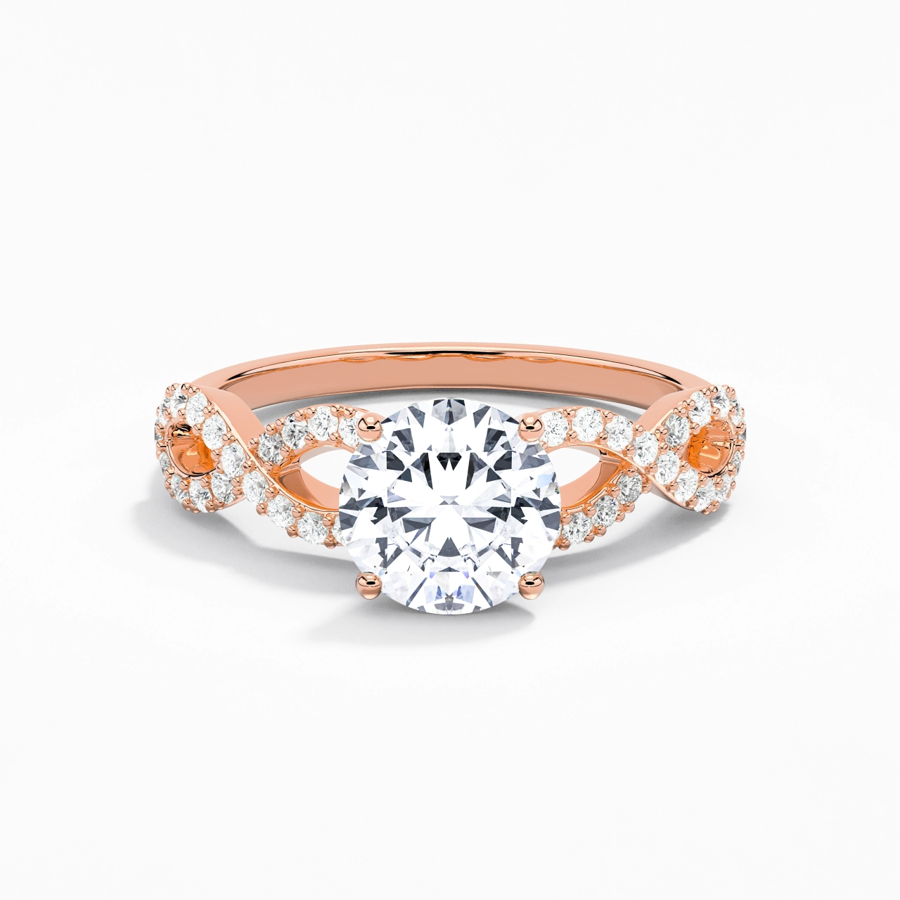 1.50ct Moissanite Engagement Ring 14K Rose Gold