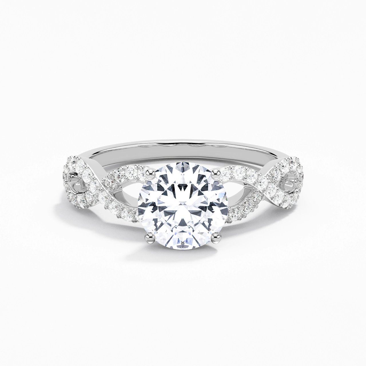 1.50ct Moissanite Engagement Ring 14K White Gold