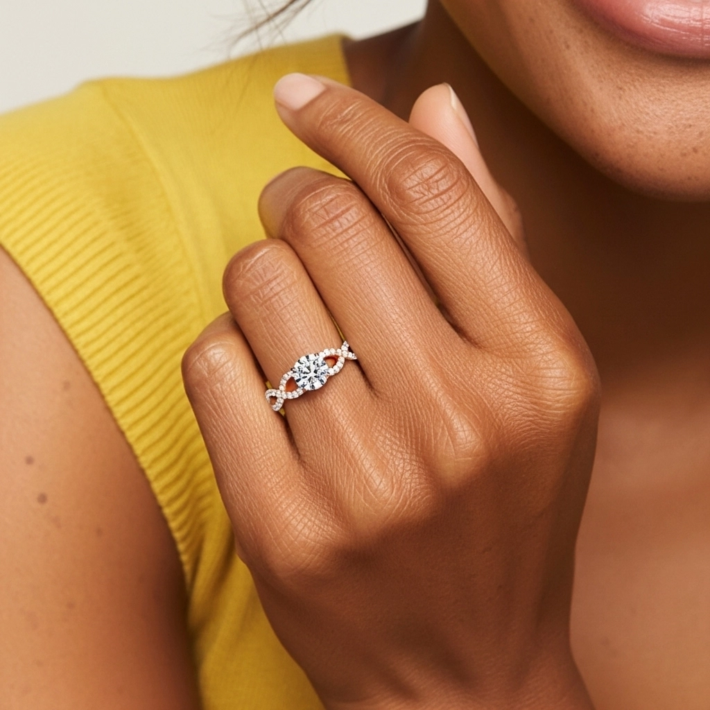 Infinity Prong Engagement Ring 1.50ct Moissanite