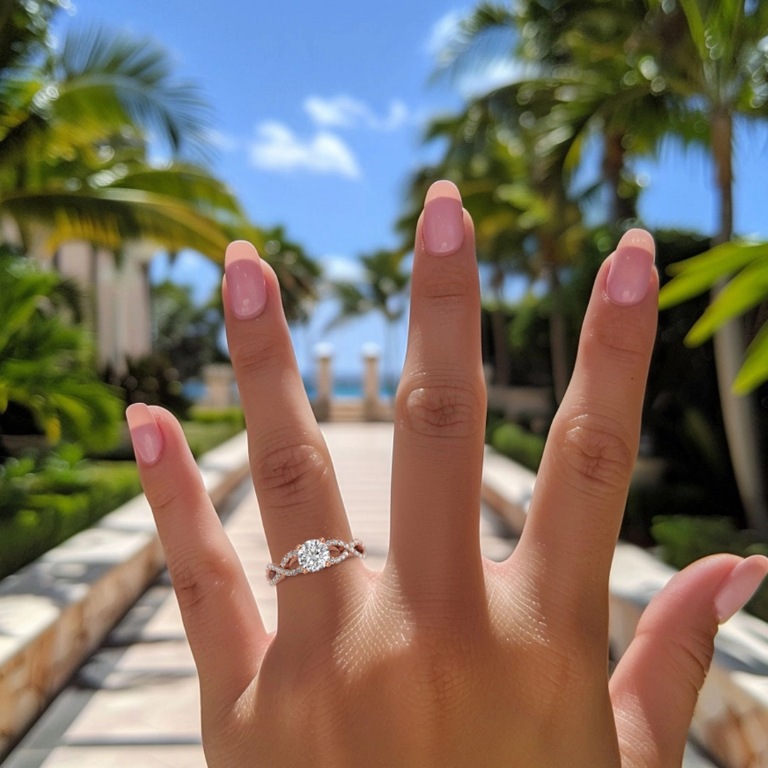 1.50ct Moissanite Bague de fiançailles Or rose 14 carats