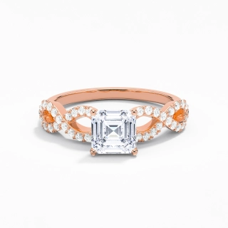 1.00ct Moissanite Engagement Ring 18K Rose Gold