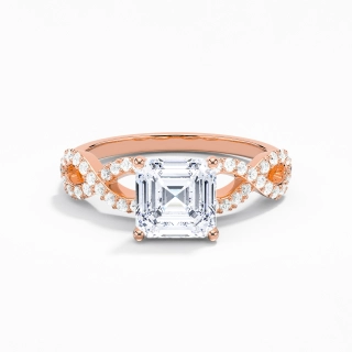 2.00ct Moissanite Bague de fiançailles Or rose 14 carats