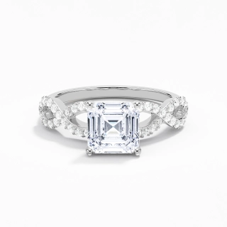 2.00ct Moissanite Engagement Ring 18K White Gold