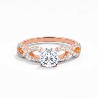 1.00ct Moissanite Engagement Ring 18K Rose Gold