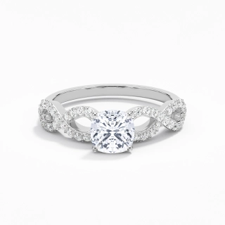 1.00ct Moissanite Engagement Ring 18K White Gold