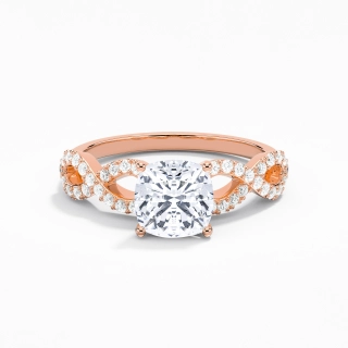 2.00ct Moissanite Engagement Ring 18K Rose Gold