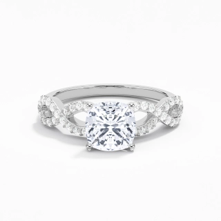 2.00ct Moissanite Engagement Ring 14K White Gold