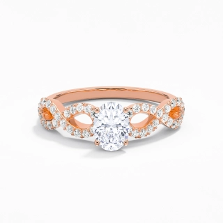 1.00ct Moissanite Engagement Ring 14K Rose Gold