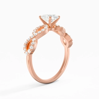 1.00ct Moissanite Engagement Ring 14K Rose Gold