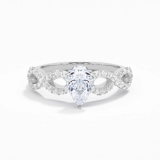 1.00ct Moissanite Engagement Ring 18K White Gold