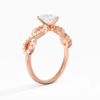 1.00ct Moissanite Engagement Ring 18K Rose Gold