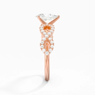 1.00ct Moissanite Engagement Ring 18K Rose Gold