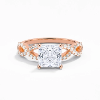 2.00ct Moissanite Engagement Ring 14K Rose Gold