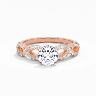 1.00ct Moissanite Engagement Ring 14K Rose Gold