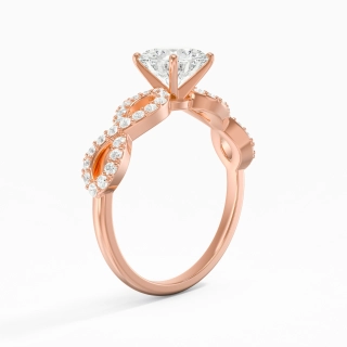 1.00ct Moissanite Engagement Ring 14K Rose Gold