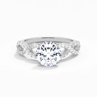 2.00ct Moissanite Engagement Ring 18K White Gold