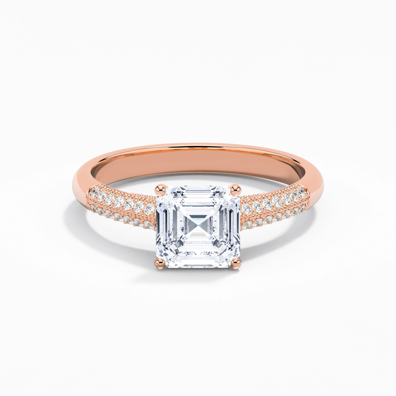 1.50ct Moissanite Engagement Ring 18K Rose Gold