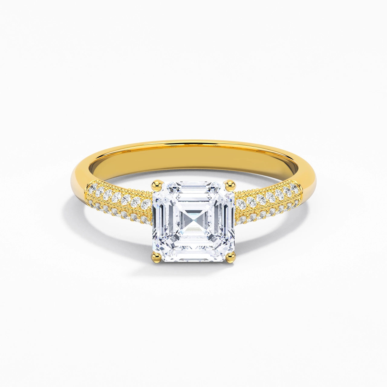 Retro Asscher 1.50ct Moissanite Engagement Ring