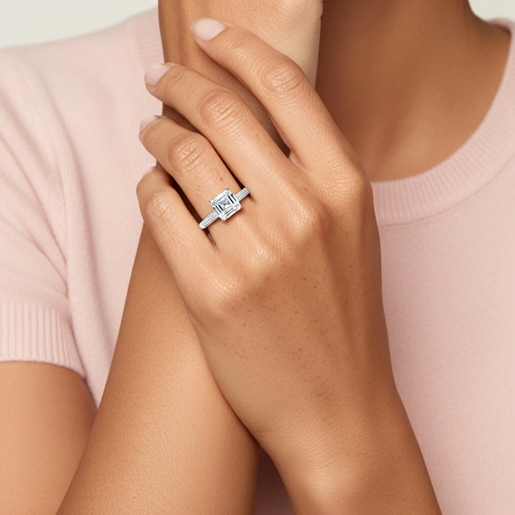 2.00ct Moissanita Anillo de Compromiso Platino