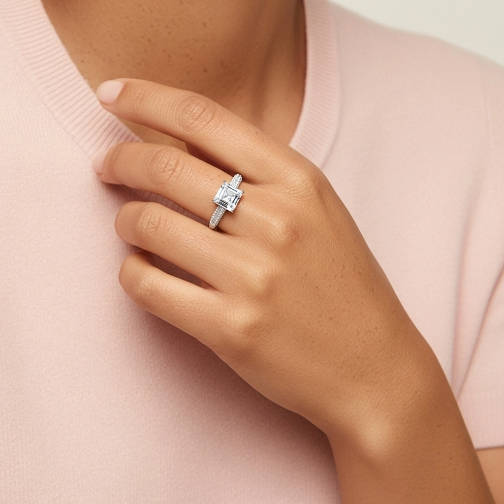 2.00ct Moissanita Anillo de Compromiso Platino