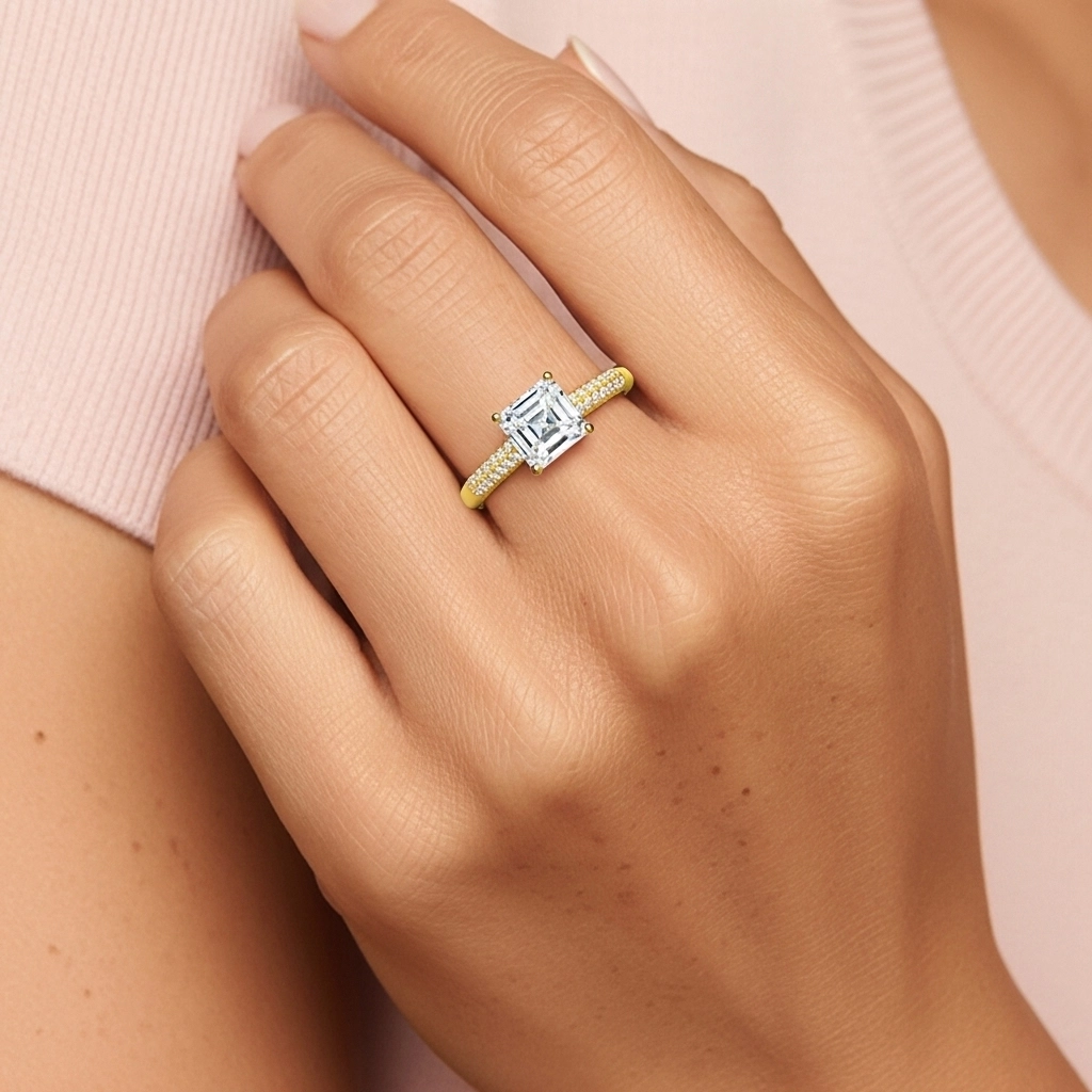 2.00ct Moissanite Bague de fiançailles Or 18 carats