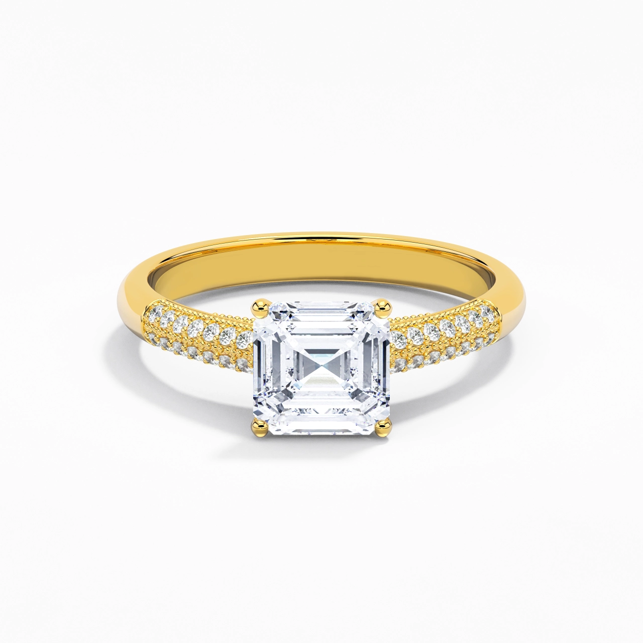 1.00ct Moissanite Engagement Ring 18K Gold