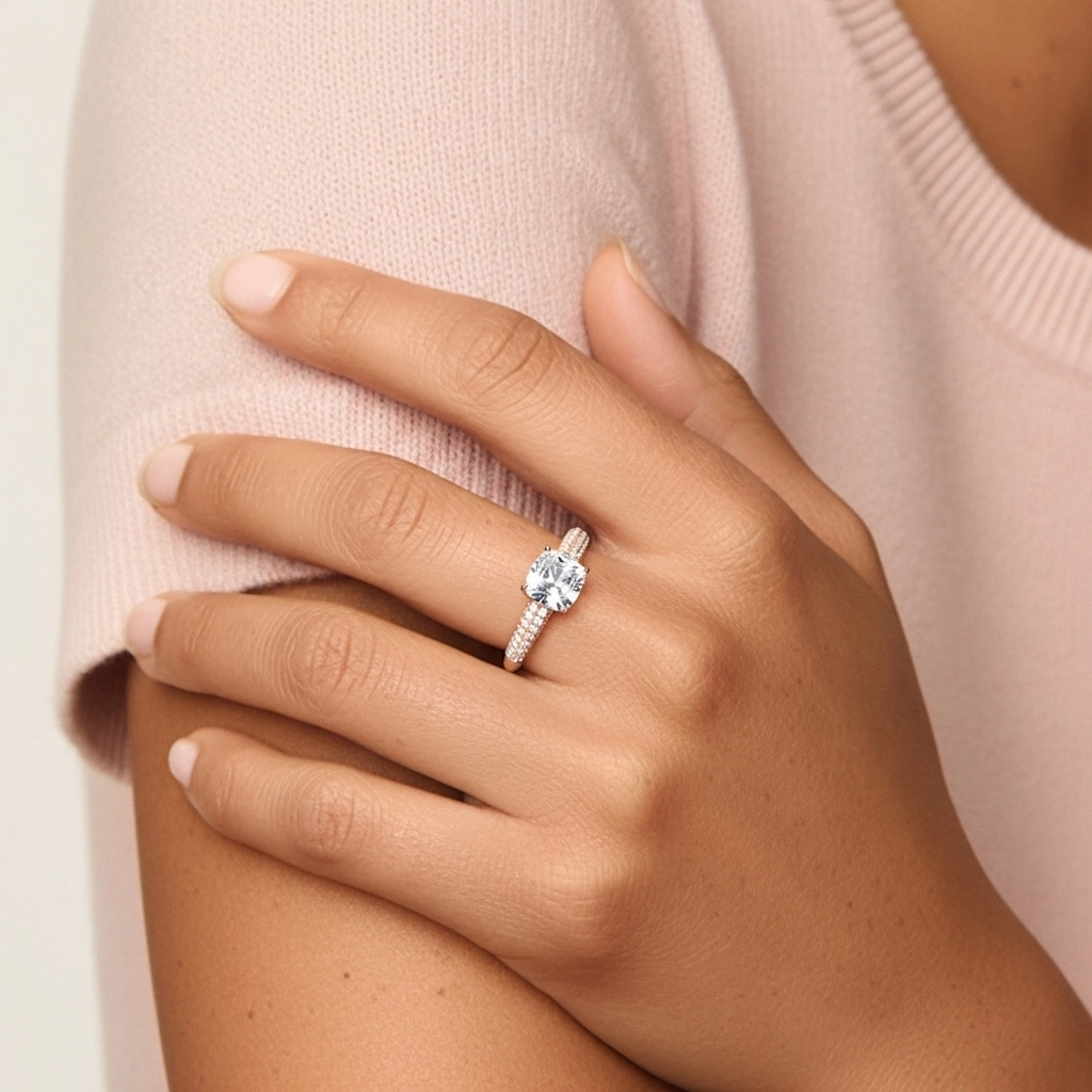 2.00ct Moissanita Anillo de Compromiso Oro rosa 18K