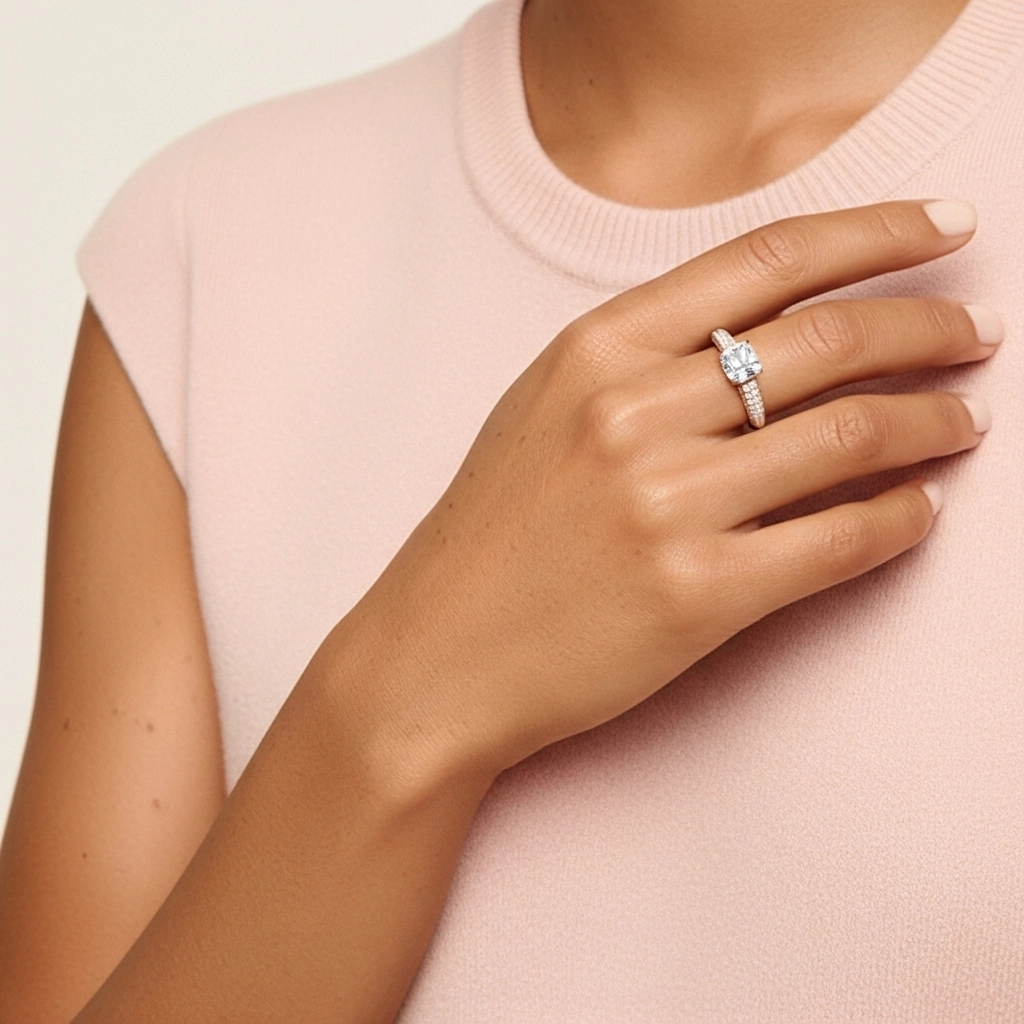 2.00ct Moissanita Anillo de Compromiso Oro rosa 18K