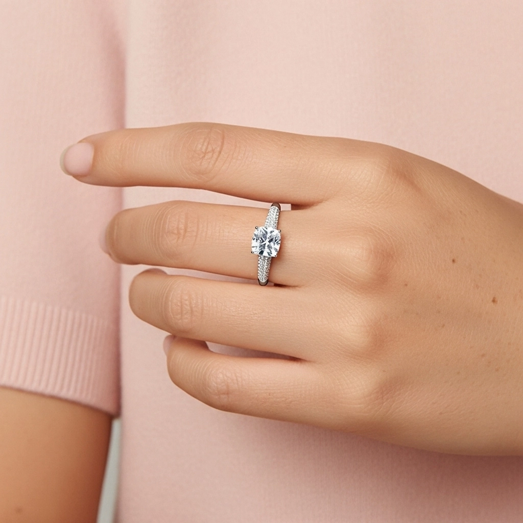 2.00ct Moissanite Bague de fiançailles Platine