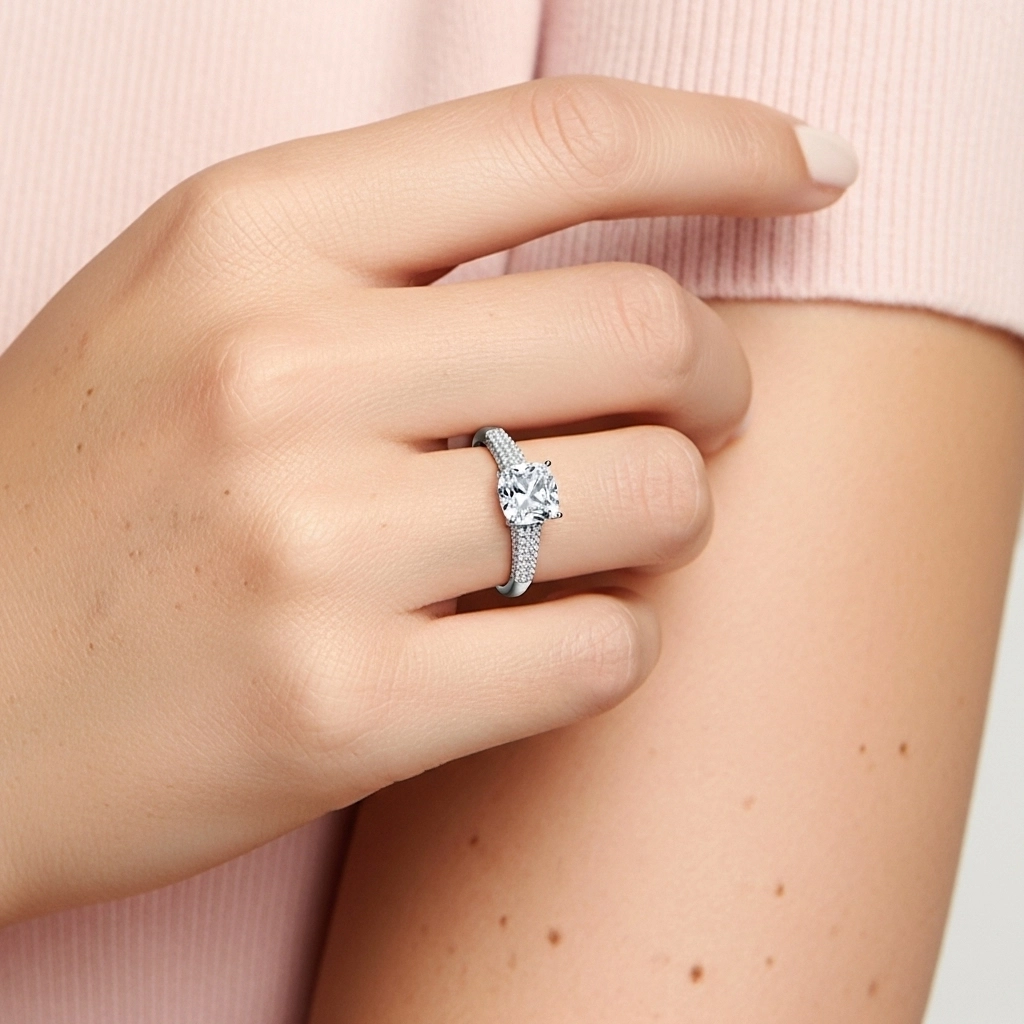 2.00ct Moissanite Bague de fiançailles Platine