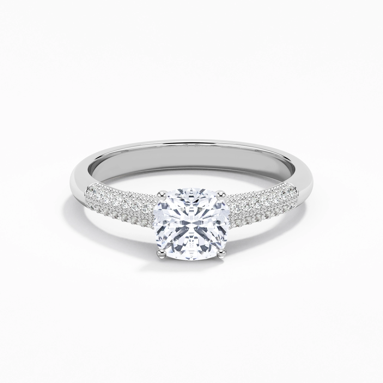 Retro Cushion 1.00ct Moissanite Engagement Ring