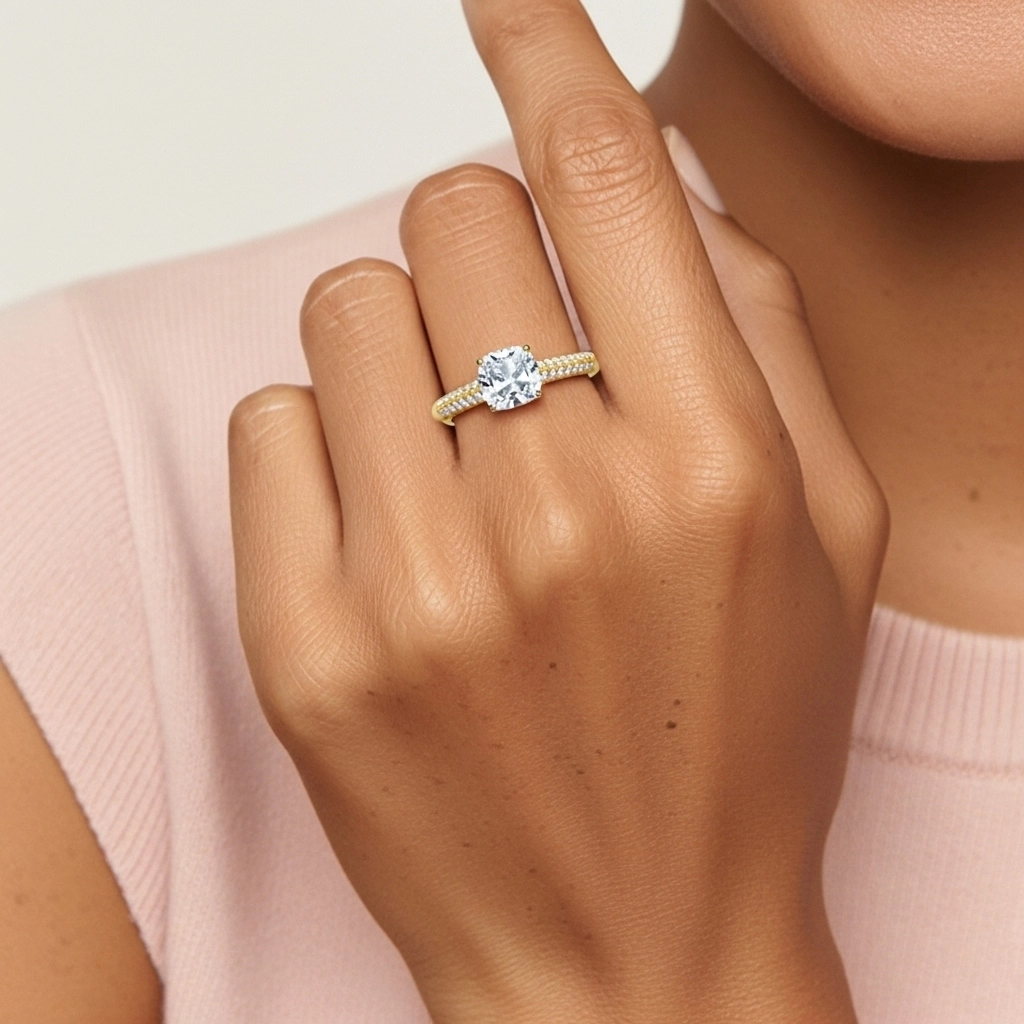 2.00ct Moissanite Bague de fiançailles Or 18 carats