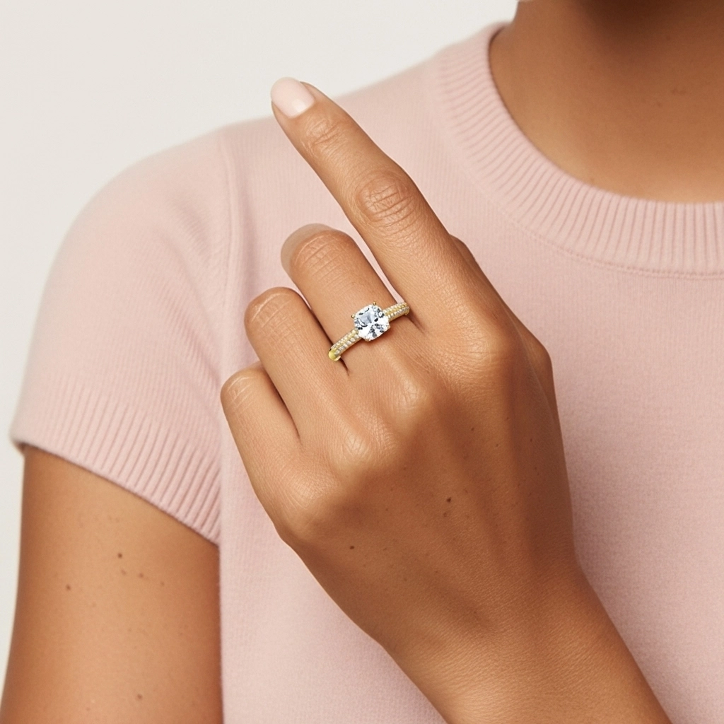 2.00ct Moissanite Bague de fiançailles Or 18 carats