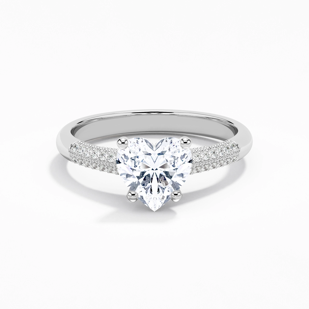 Retro Heart 1.50ct Moissanite Engagement Ring