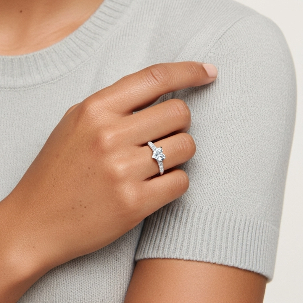 2.00ct Moissanita Anillo de Compromiso Platino