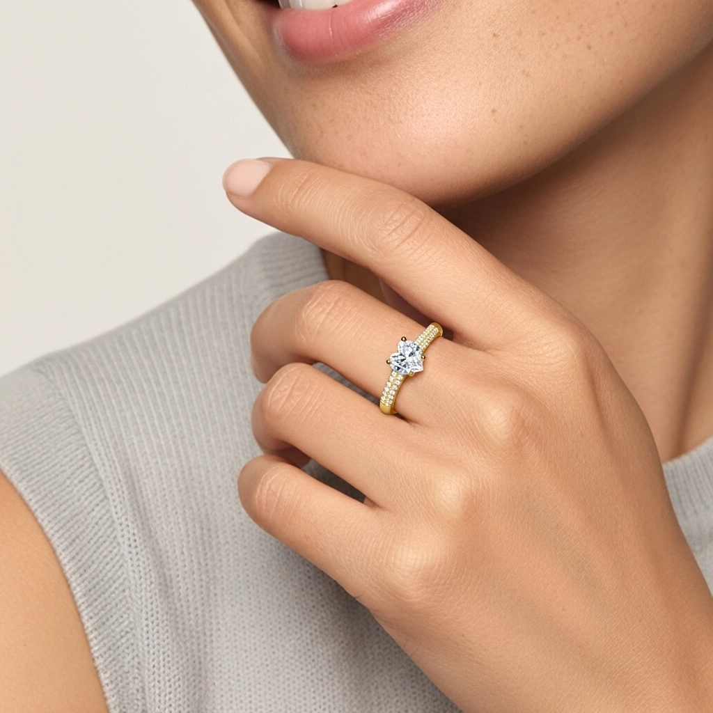 2.00ct Moissanita Anillo de Compromiso Oro 18K