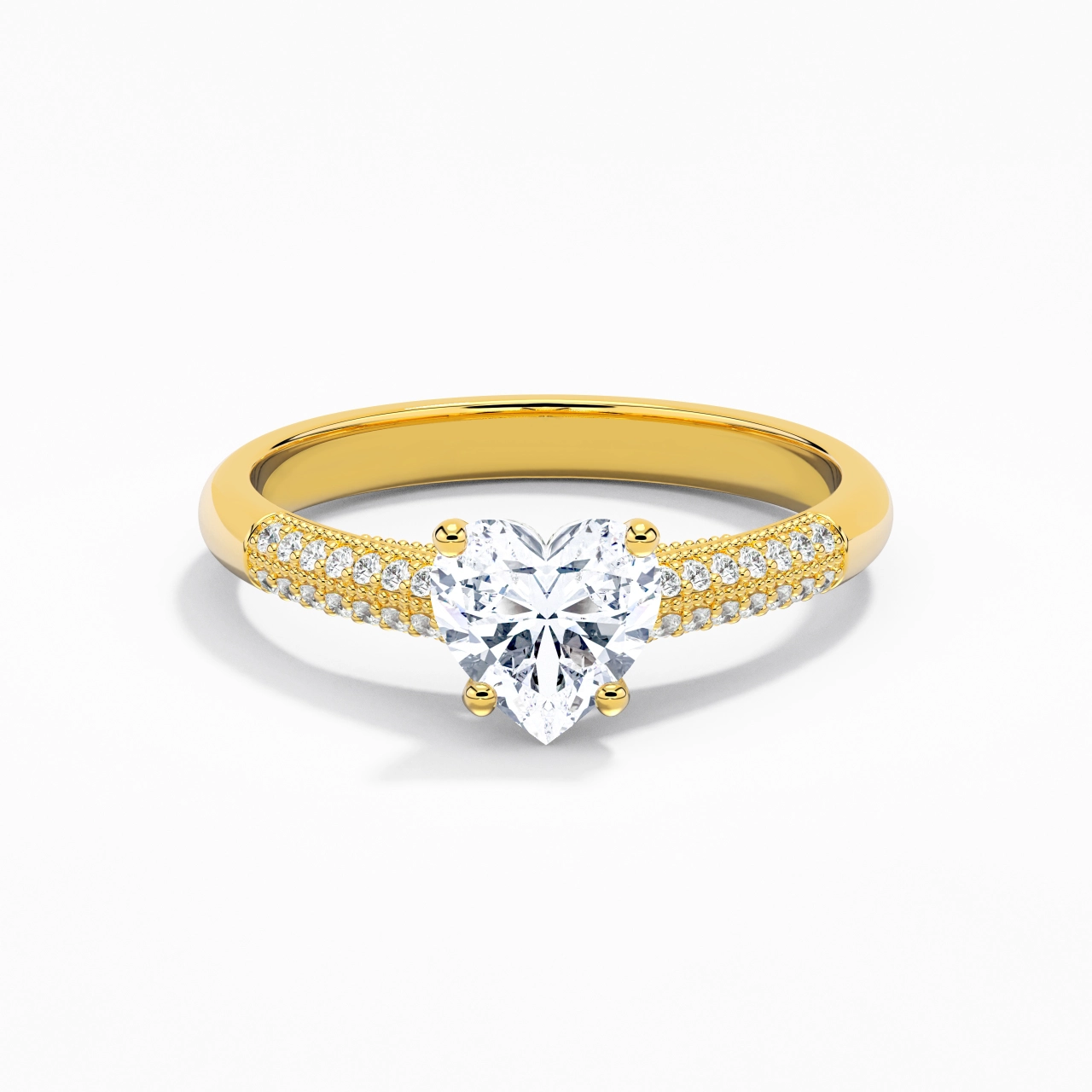 Retro Heart 1.00ct Moissanite Engagement Ring