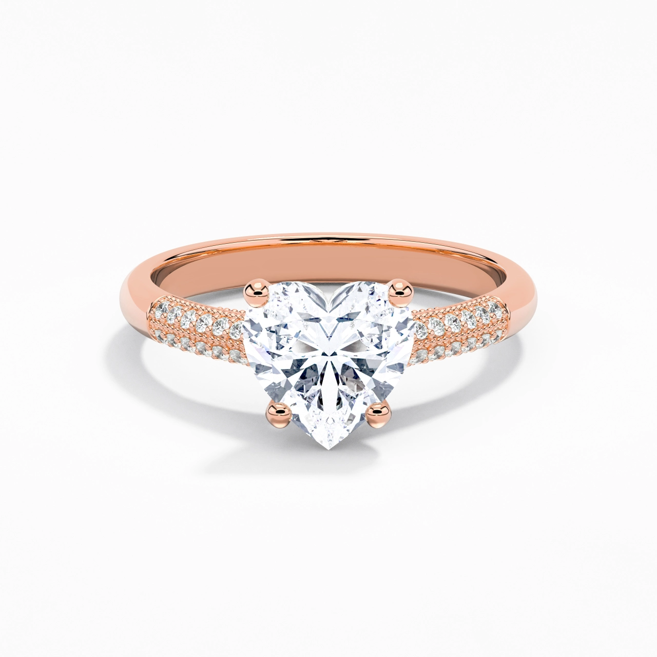 Retro Heart 2.00ct Moissanite Engagement Ring