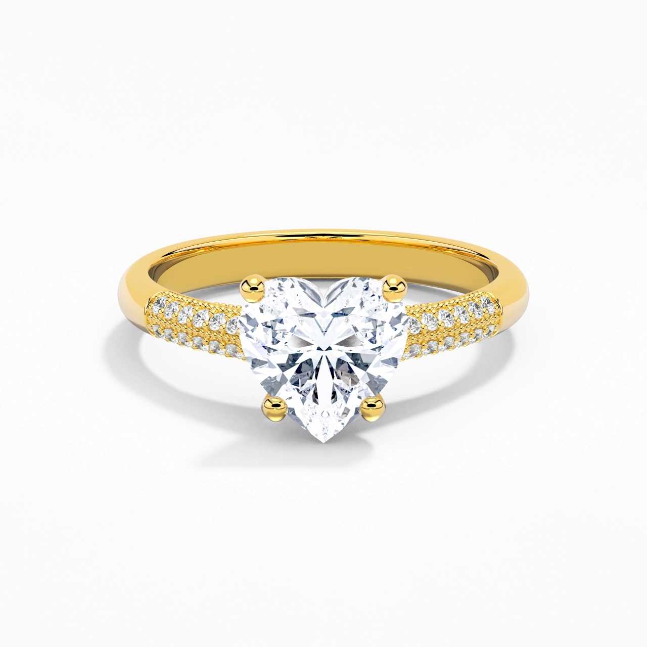 Retro Heart 2.00ct Moissanite Engagement Ring