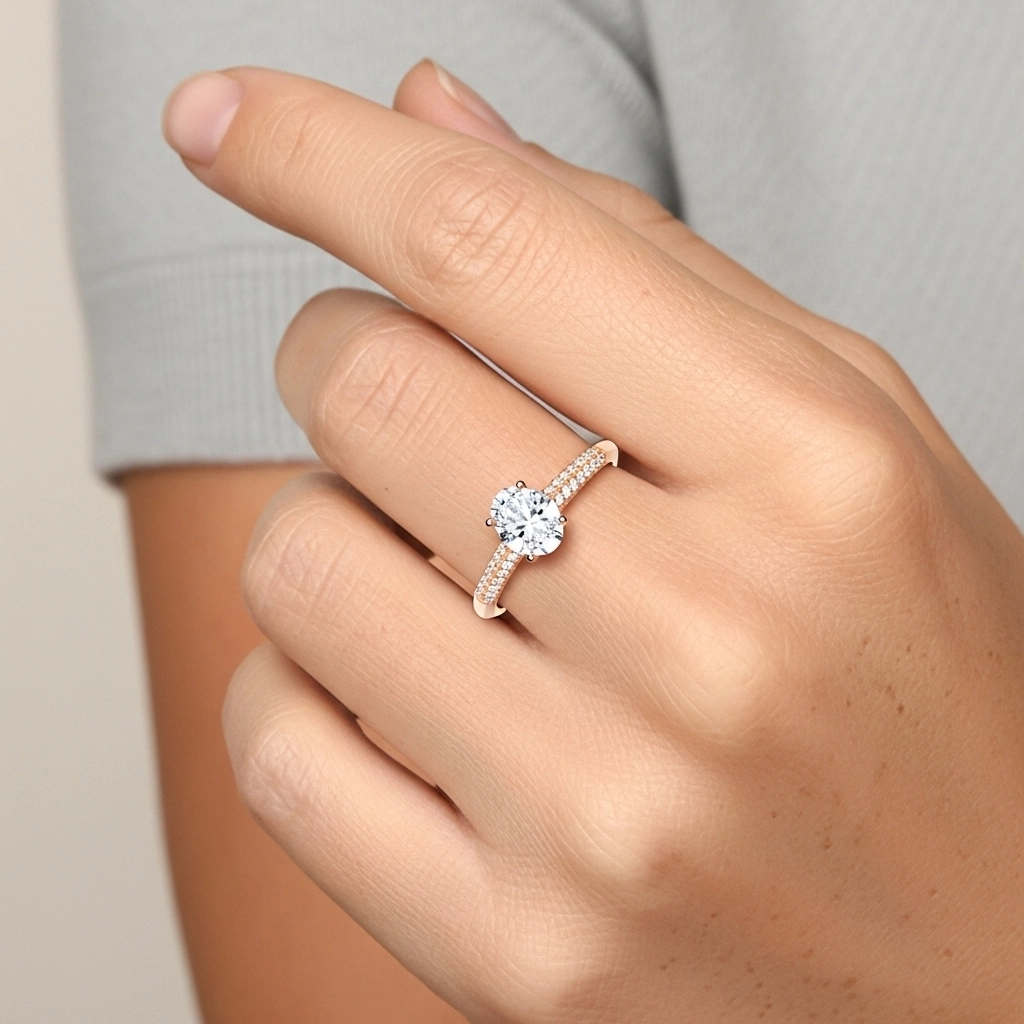 2.00ct Moissanita Anillo de Compromiso Oro rosa 18K