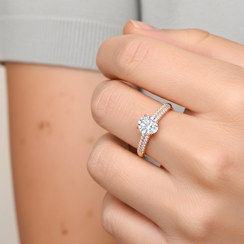 2.00ct Moissanita Anillo de Compromiso Oro rosa 18K