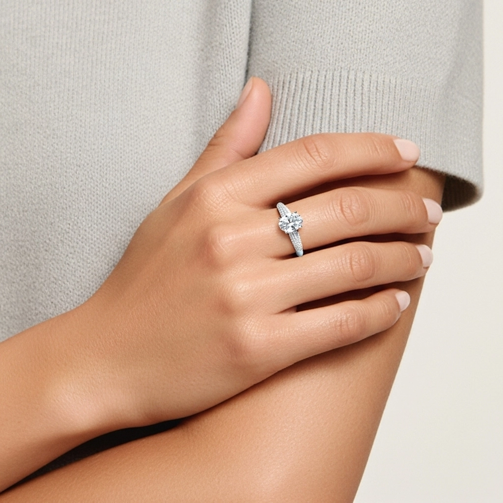 2.00ct Moissanita Anillo de Compromiso Platino