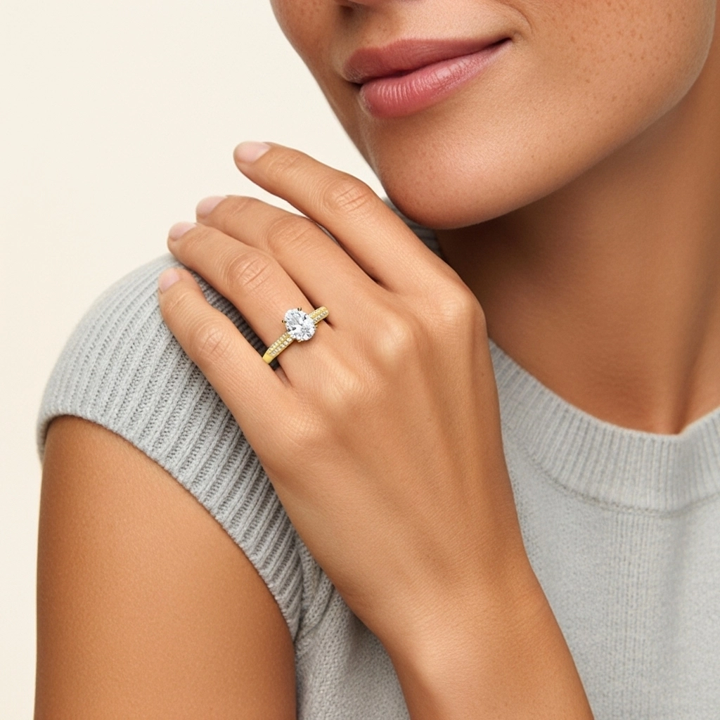 2.00ct Moissanite Bague de fiançailles Or 18 carats