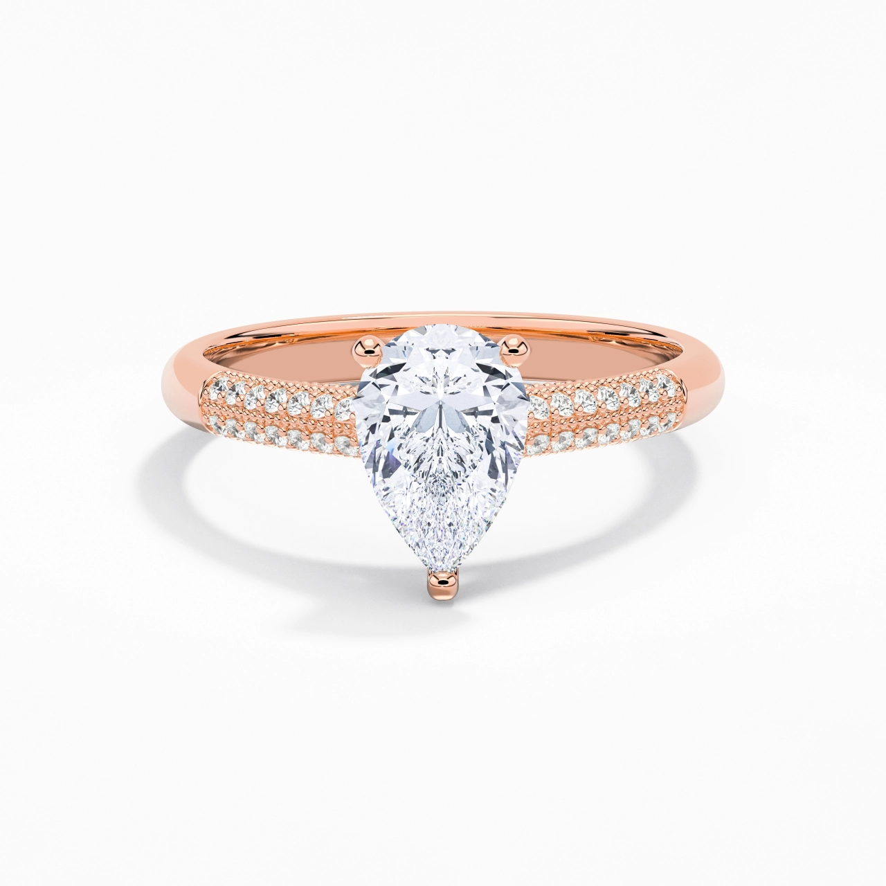 1.50ct Moissanite Engagement Ring 14K Rose Gold