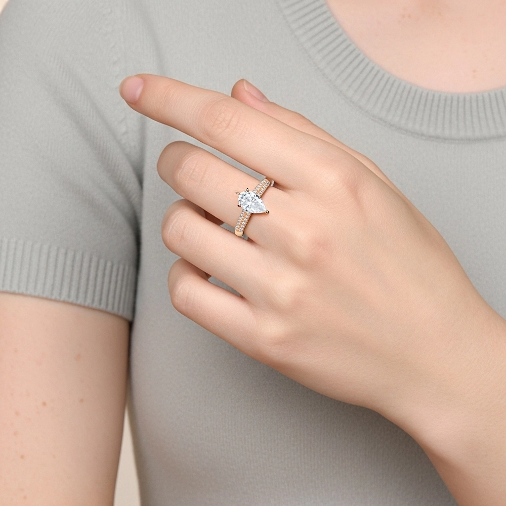 2.00ct Moissanite Bague de fiançailles Or rose 14 carats